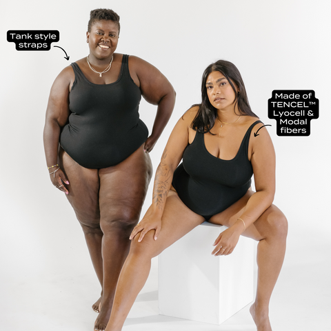 The Bodysuit on two plus-sized models
